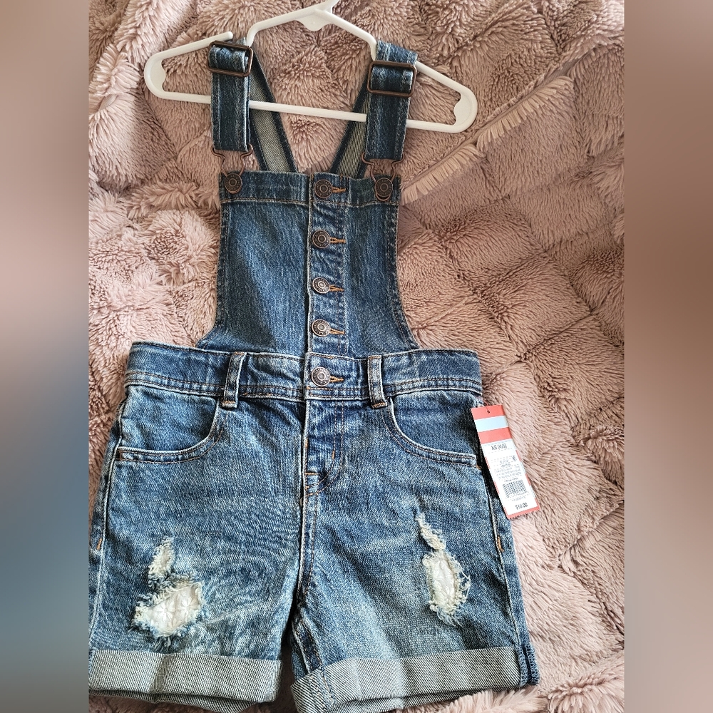 Toddler Cat and Jack denim overall shorts size 4/5